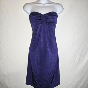 royal purple strapless vintage y2k 2000s mini dress